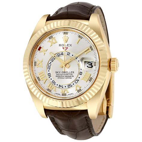 rolex sky dweller silver and gold